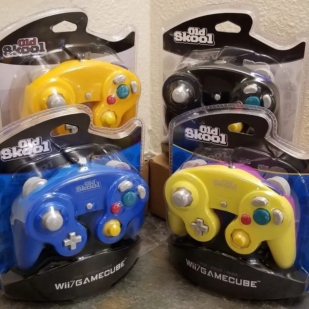 4 Gamecube Controllers - 4 Colors Bundle (NEW) Blue Yellow Orange Black Nintendo